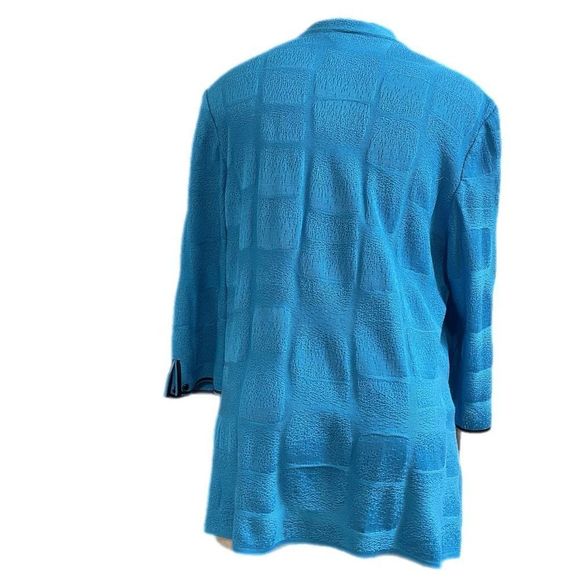 Ming Wang Blue Acrylic Open Front Top Cardigan Sweater Size XL - Picture 4 of 12